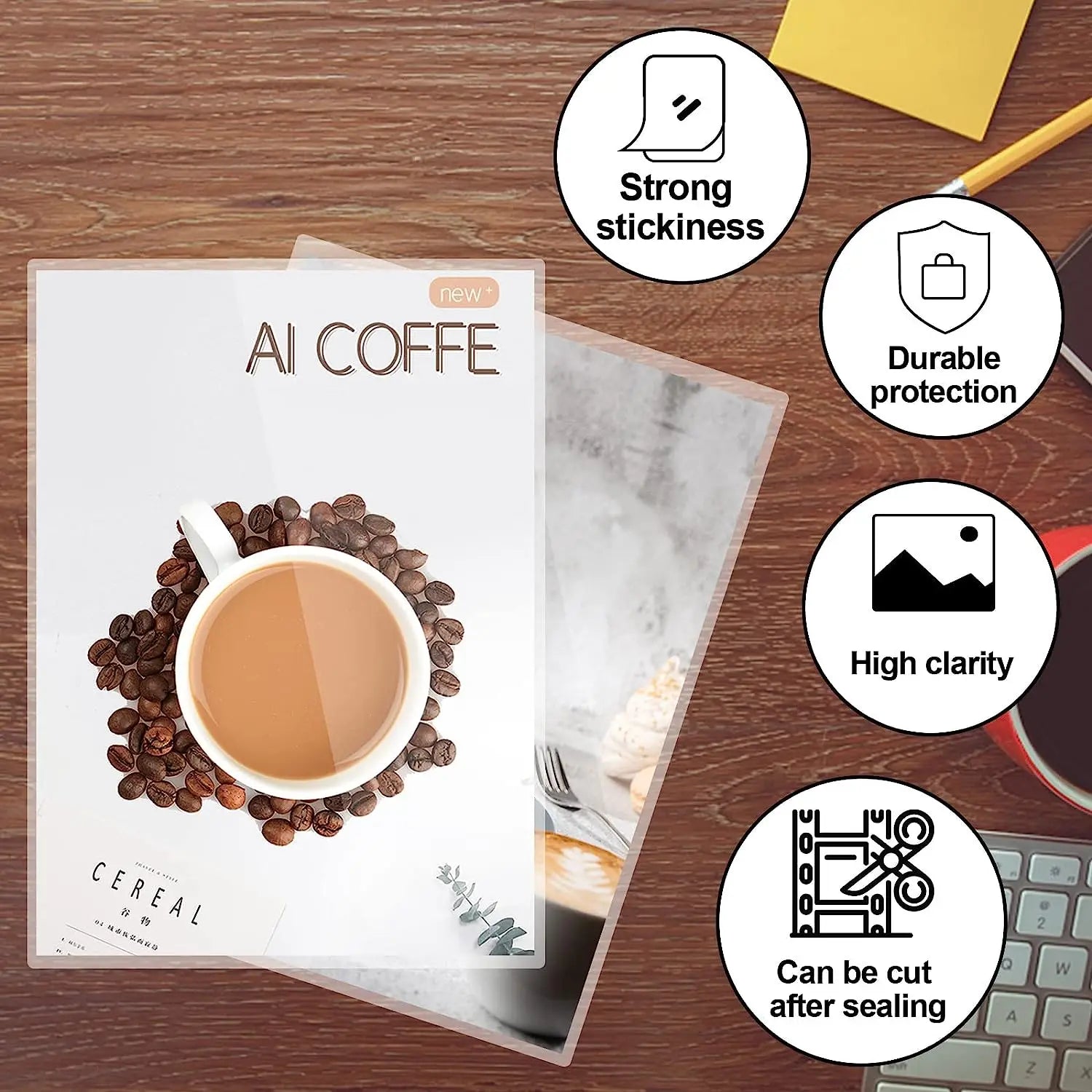 A4 100 Pack Laminating Sheets 8.7x12.1 Inches Thermal Laminating Pouches 50 mic Thickness Laminating Film