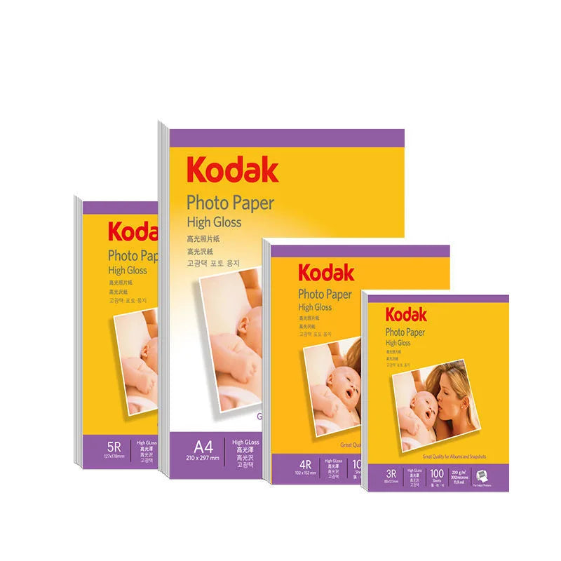 Original Kodak Photo Paper 5-6-7-inch A4 Photo Paper High Gloss Photo Paper Color Inkjet Printing Photo Album Paper Photo Paper