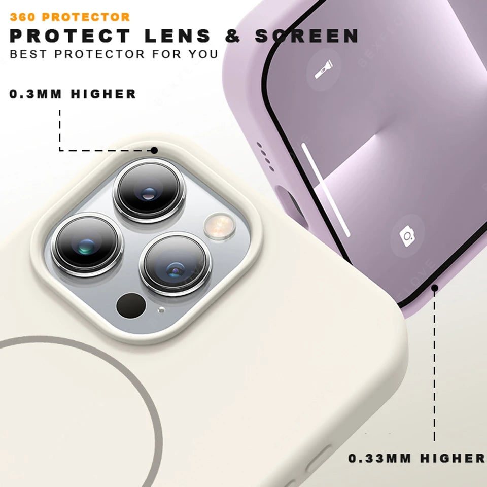 Magnetic Phone Case For iPhone 15 14 16 Plus 11 12 13 16 Pro Max Silicone Official Lanyard Magsafe Strap Protector Soft Cover