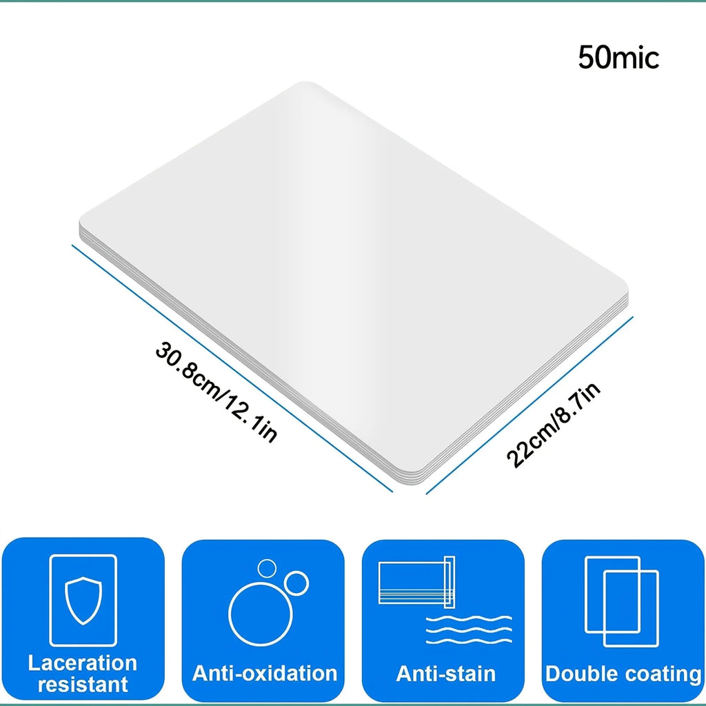 A4 100 Pack Laminating Sheets 8.7x12.1 Inches Thermal Laminating Pouches 50 mic Thickness Laminating Film