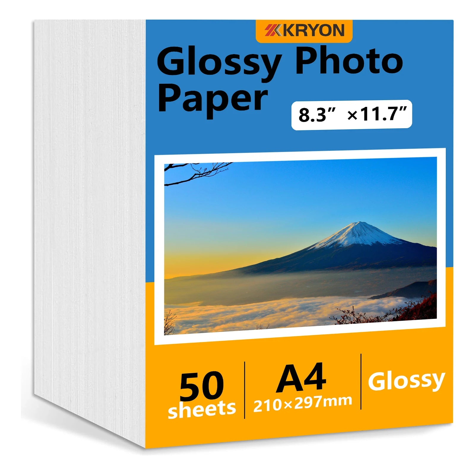 50 Sheets A4 Glossy Adhesive Photo Paper 8.3x11.7" Premium Inkjet Printer Paper for Photos Calendars Brochures Cards