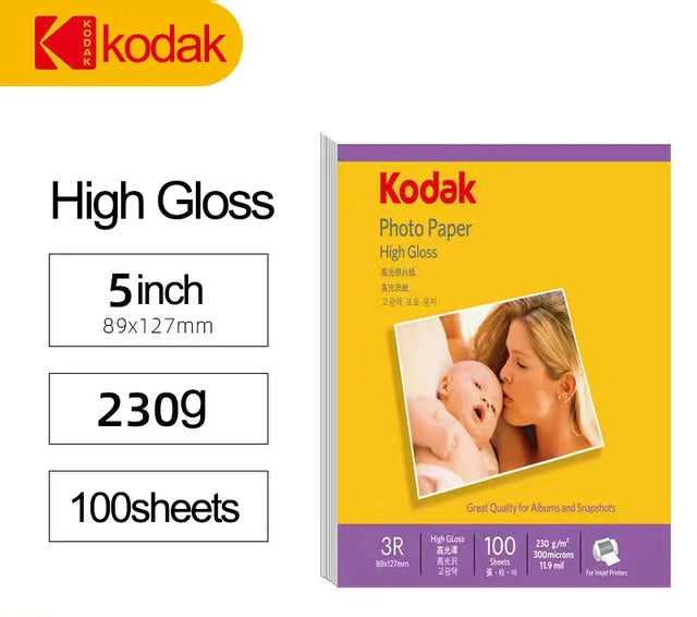 Original Kodak Photo Paper 5-6-7-inch A4 Photo Paper High Gloss Photo Paper Color Inkjet Printing Photo Album Paper Photo Paper