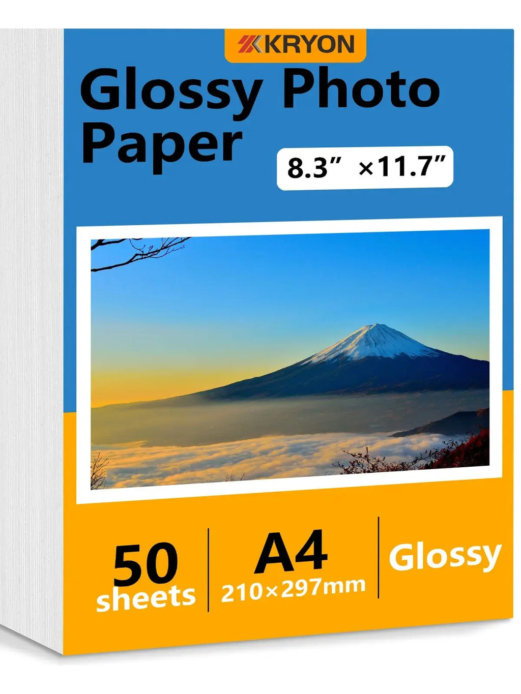 50 Sheets A4 Glossy Adhesive Photo Paper 8.3x11.7" Premium Inkjet Printer Paper for Photos Calendars Brochures Cards