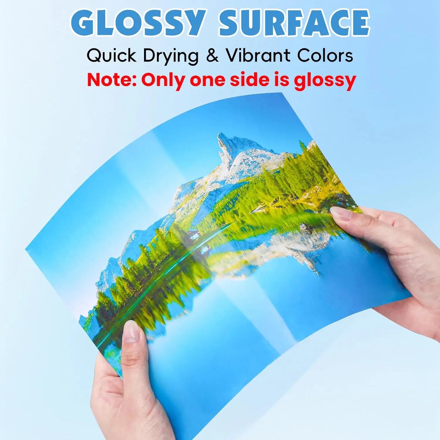 50 Sheets A4 Glossy Adhesive Photo Paper 8.3x11.7" Premium Inkjet Printer Paper for Photos Calendars Brochures Cards