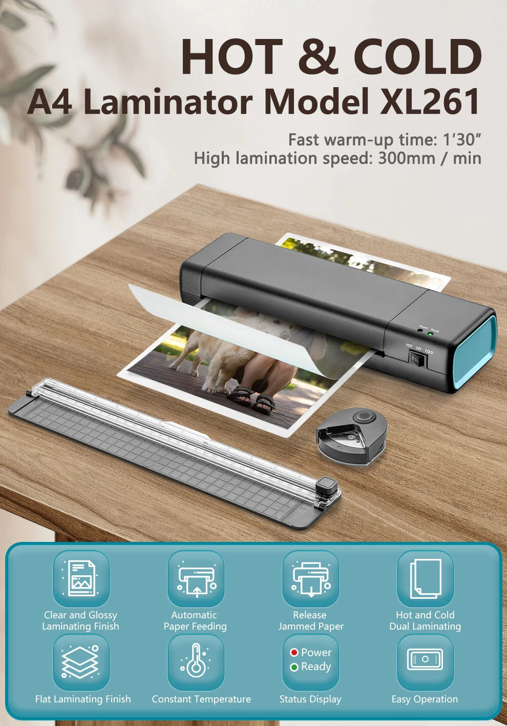 Laminating machine 9 inch laminating machine A4 A3 laminating machine 90 seconds fast preheating hot and cold laminating machine