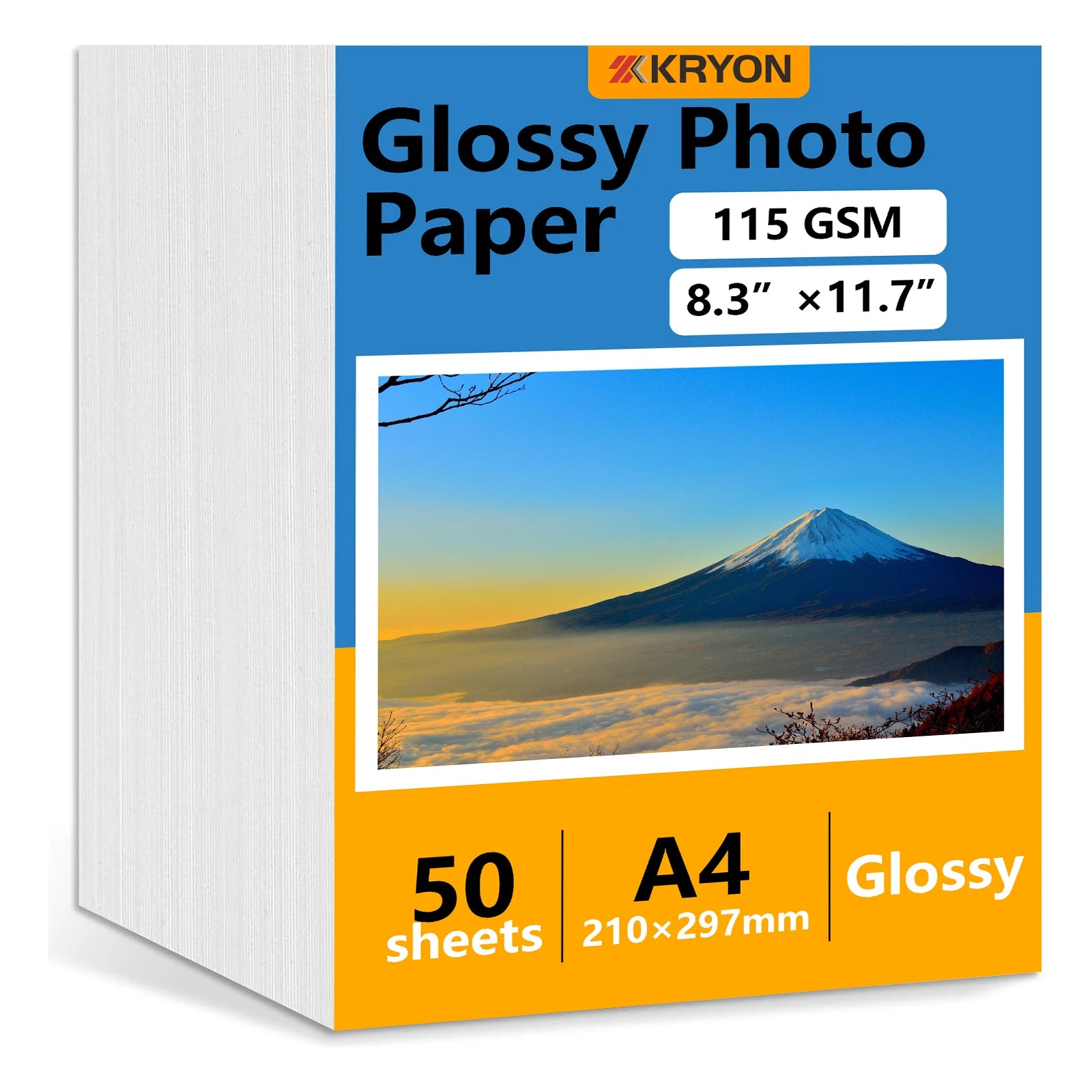 50 Sheets A4 Glossy Adhesive Photo Paper 8.3x11.7" Premium Inkjet Printer Paper for Photos Calendars Brochures Cards