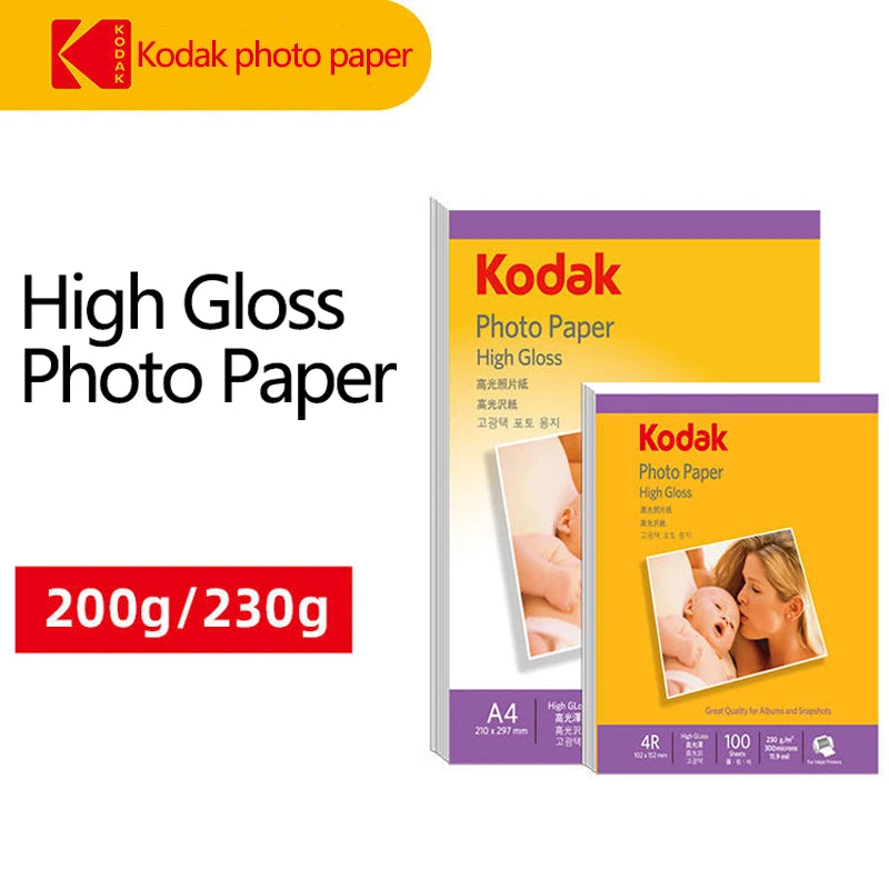Original Kodak Photo Paper 5-6-7-inch A4 Photo Paper High Gloss Photo Paper Color Inkjet Printing Photo Album Paper Photo Paper